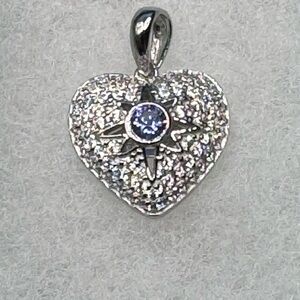 Sterling Silver 925 AAA CZ Heart Pendant